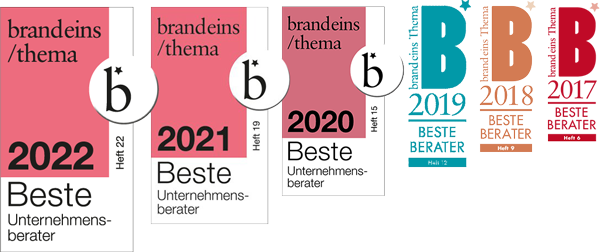 Bester Berater Logos von brand eins – 2016 bis 2022