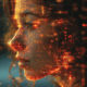 Generativ erstelltes Bild einer KI: Gesicht wird aus Pixeln zusammengesetzt.